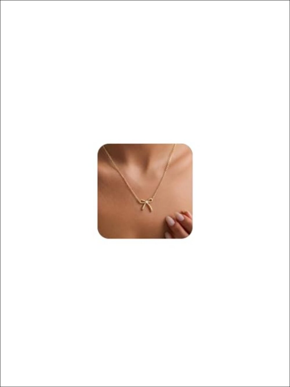 Gold Bow Necklace 14K Gold Plated Adjustable Pendant Jewelry Gift for Her